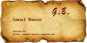 Gansl Bence névjegykártya